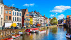 The canal town of Ghent in Belgium. 