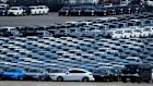 Vehicles at Daikoku pier in Yokohama. Japanese and US officials have offered different interpretations of the investment pledges outlined in their deal. 