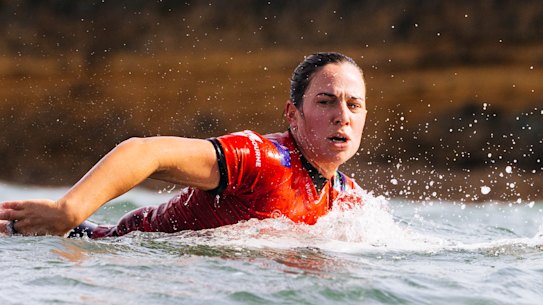 Tyler Wright in last year’s Bell Beach Pro final.