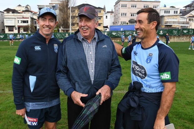 Warren Ryan (centre) with Greg ALexander and Andrew Johns (right).