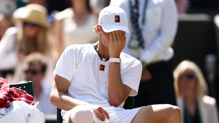 Cruz Hewitt during the Wimbledon boys singles final