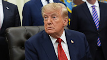 Donald Trump in the Oval Office on Friday afternoon.