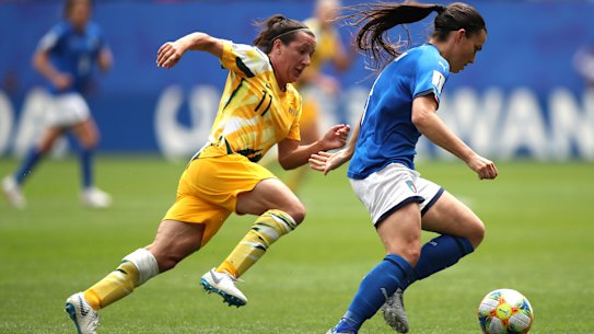 Lisa de Vanna in action for Australia. She was subject to bullying during her Matildas career.