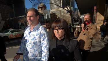 CFMMEU construction secretary John Setka at Melbourne Magistrates Court with his wife Emma Walters.