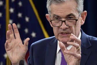 Fed chairman Jerome Powell.  The Fed has indicated there might be a rate increase late next year but anything more than that could greatly unsettle markets – shares, bonds and property – that have been addicted to low rates and overdoses of central bank liquidity since the financial crisis.