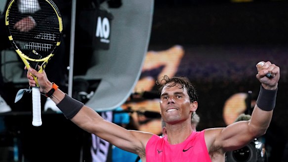 Rafa Nadal after beating Nick Kyrgios.