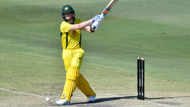 Steve Smith in action with the bat on Wednesday.