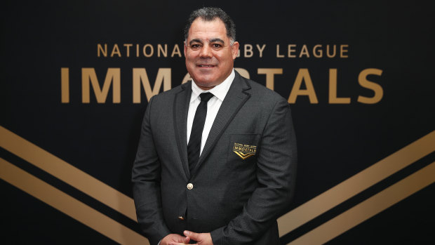 Anointed: Mal Meninga after being inducted at the NRL Immortals night at SCG.