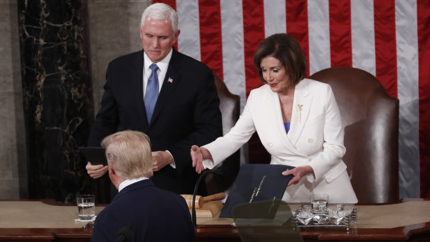 The moment Trump refused to shake Speaker of the House Nancy Pelosi's hand. 