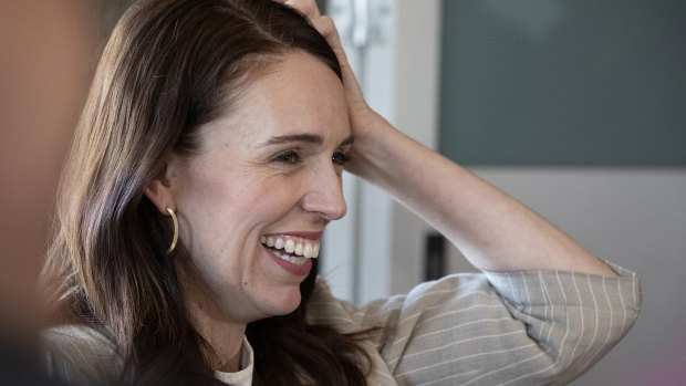 Jacinda Ardern at an Auckland cafe the day after her big election win.