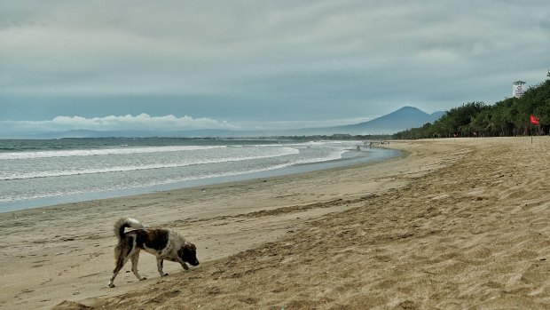 Empty Kuta beach during the COVID-19 pandemic.