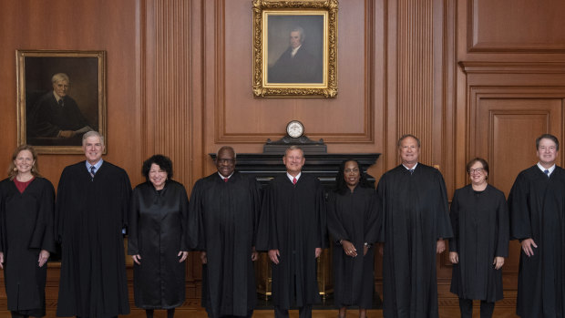 The justices of the US Supreme Court.