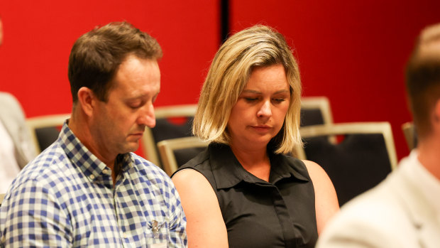 Danny and Elouise, the parents of Joe Massa, at the Thursday hearing.