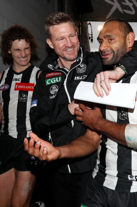 Buckley with Chris Mayne and Travis Varcoe in 2018.