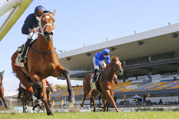 Nash Rawiller and Home Affairs take the Heritage Stakes at Randwick on Saturday.