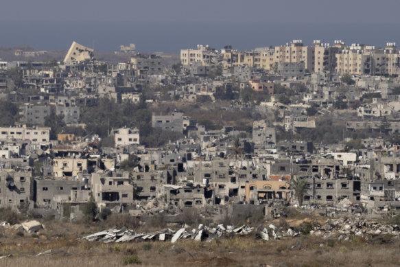 The northern Gaza Strip as seen from over the border in November, after repeated bombing by Israel. 