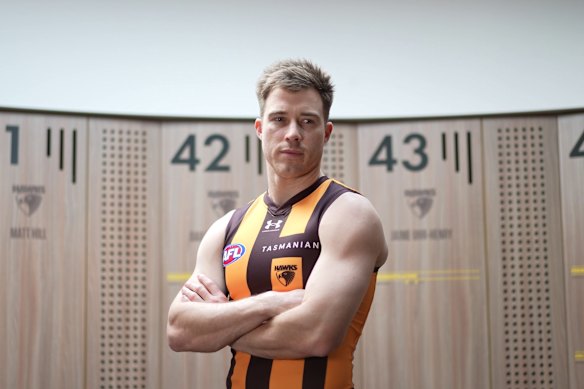 Zach Merrett gets acquainted with his new colours.