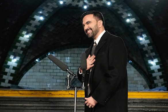 Zohran Mamdani is sworn in as New York mayor inside a disused subway station beneath City Hall.