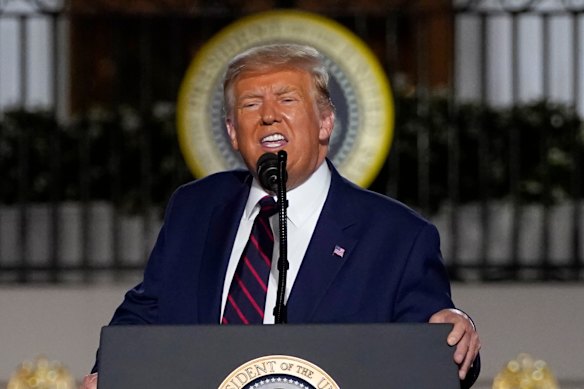 Donald Trump addresses the Republican National Convention from the White House.