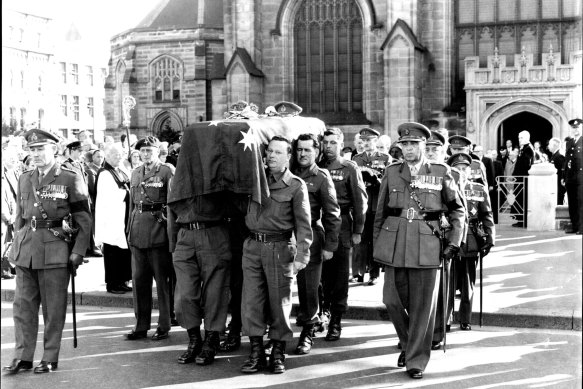 General Gordon Bennett’s funeral at St. Andrew’s Cathedral, August 6, 1962.
