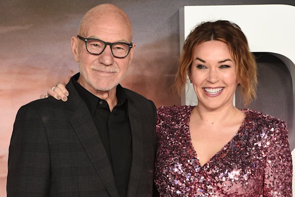 Patrick Stewart with his wife, Sunny Ozell, in 2020.