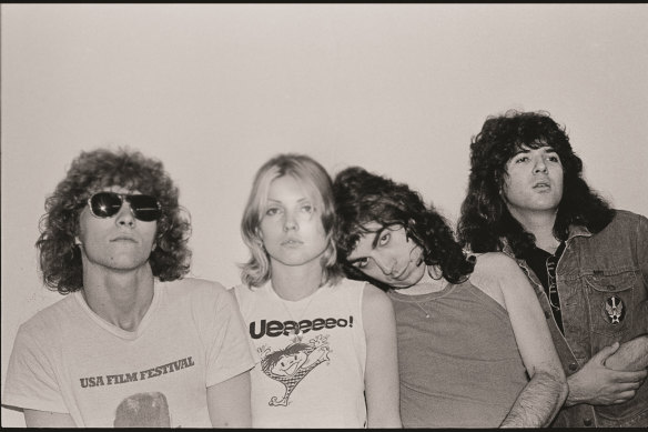 Blondie “selfie” from 1975. From left: Gary Valentine, Debbie Harry, Chris Stein and Clem Burke.
