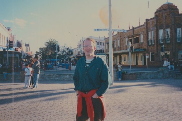 The writer on The Corso in Manly in 1995.
