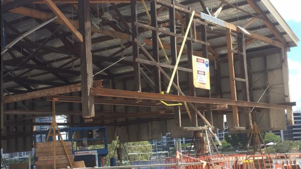 New Exhibition Building at Howard Smith Wharves begins to take shape.