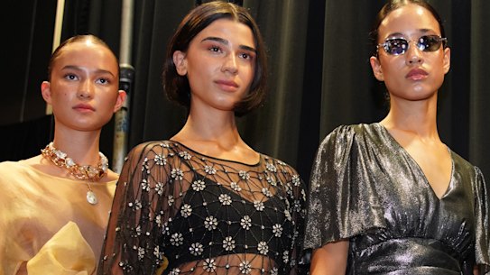 Models backstage at Mastani.