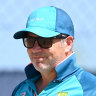 Brad Hodge working as an assistant coach for Australia.