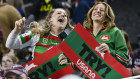 South Sydney fans react ahead of the opening match of the NRL between the Manly Warringah Sea Eagles and the South Sydney Rabbitohs at Allegiant Stadium in Las Vegas, Saturday, March 2, 2024. (AP Photo/David Becker)