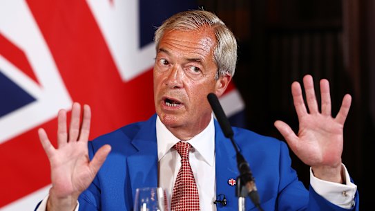 Reform UK leader Nigel Farage in London on Monday.
