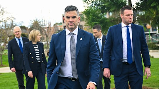 Opposition Leader Brad Battin with his team at the Liberal Party state council last month.