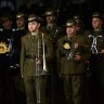 The Australian Army band during ANZAC day dawn service in Martin Place, Sydney. NSW. April 25, 2024. Photo: Kate Geraghty 