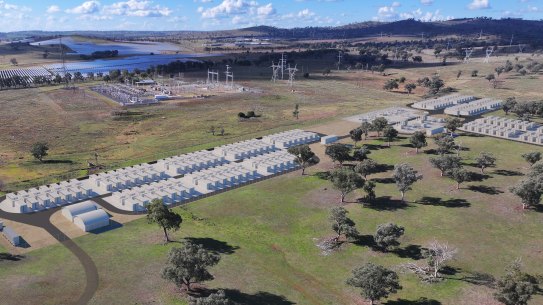 A render of Akaysha Energy’s proposed Orana battery storage system under construction near Wellington, NSW