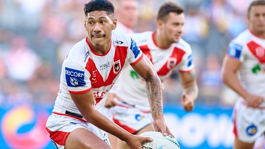 Junior Amone in action for the Dragons.