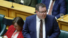 Grant Robertson delivers the budget in Wellington on Thursday.