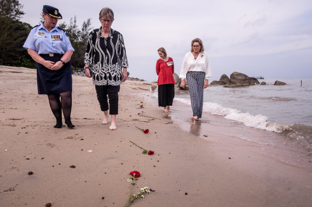 The four nurses on Radji Beach.