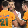 Touchy subject: Wallabies say they won’t be rattled by Raynal reunion