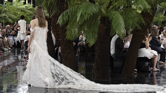 The bridal look at the Dior haute couture show.