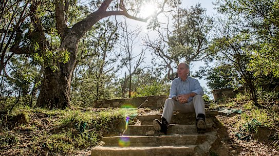 Richard Thwaites in Remembrance Nature Park, which his parents campaigned to create in 1977-78.