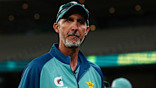 Jason Gillespie during his coaching tenure with Pakistan.