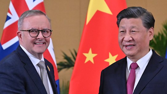 Prime Minister Anthony and President Xi Jinping in Bali in November.