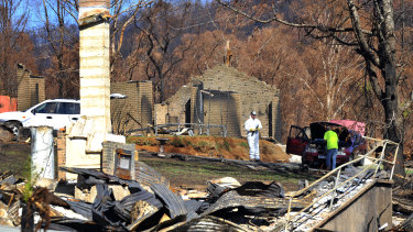 The aftermath of the Black Saturday fires in Marysville.