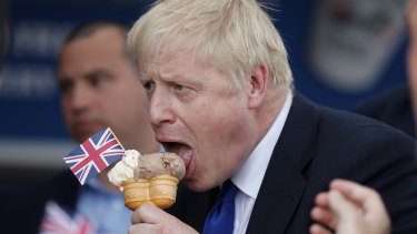 Boris Johnson on the campaign trail in Wales.
