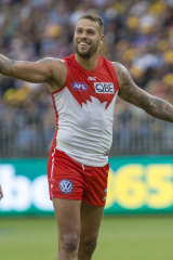 Lance Franklin starred for Sydney in their round one win over West Coast.