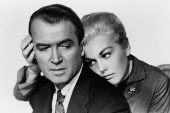 “[Alfred] Hitchcock made an entire career of this,” says film scholar Bruce Isaacs of films like Vertigo, starring James Stewart and Kim Novak, pictured, in which an older man lusts after and controls a younger woman.