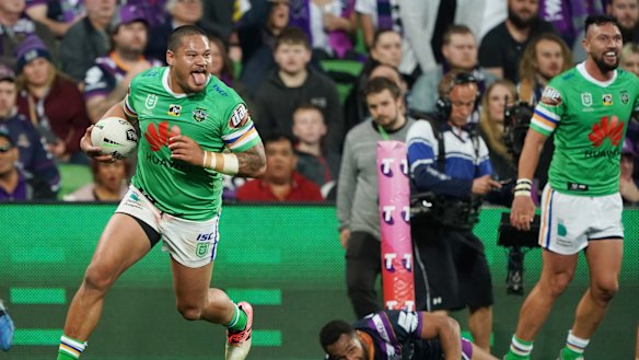 Leilua played a prominent part in Canberra's win over Melbourne.