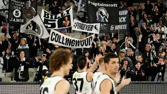 It’s been a tough season for the black and white faithful, but they were treated to a win over the reigning premiers at the MCG.
