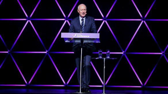 Woodside chairman Richard Goyder at the ASFA super conference in Melbourne this month. 